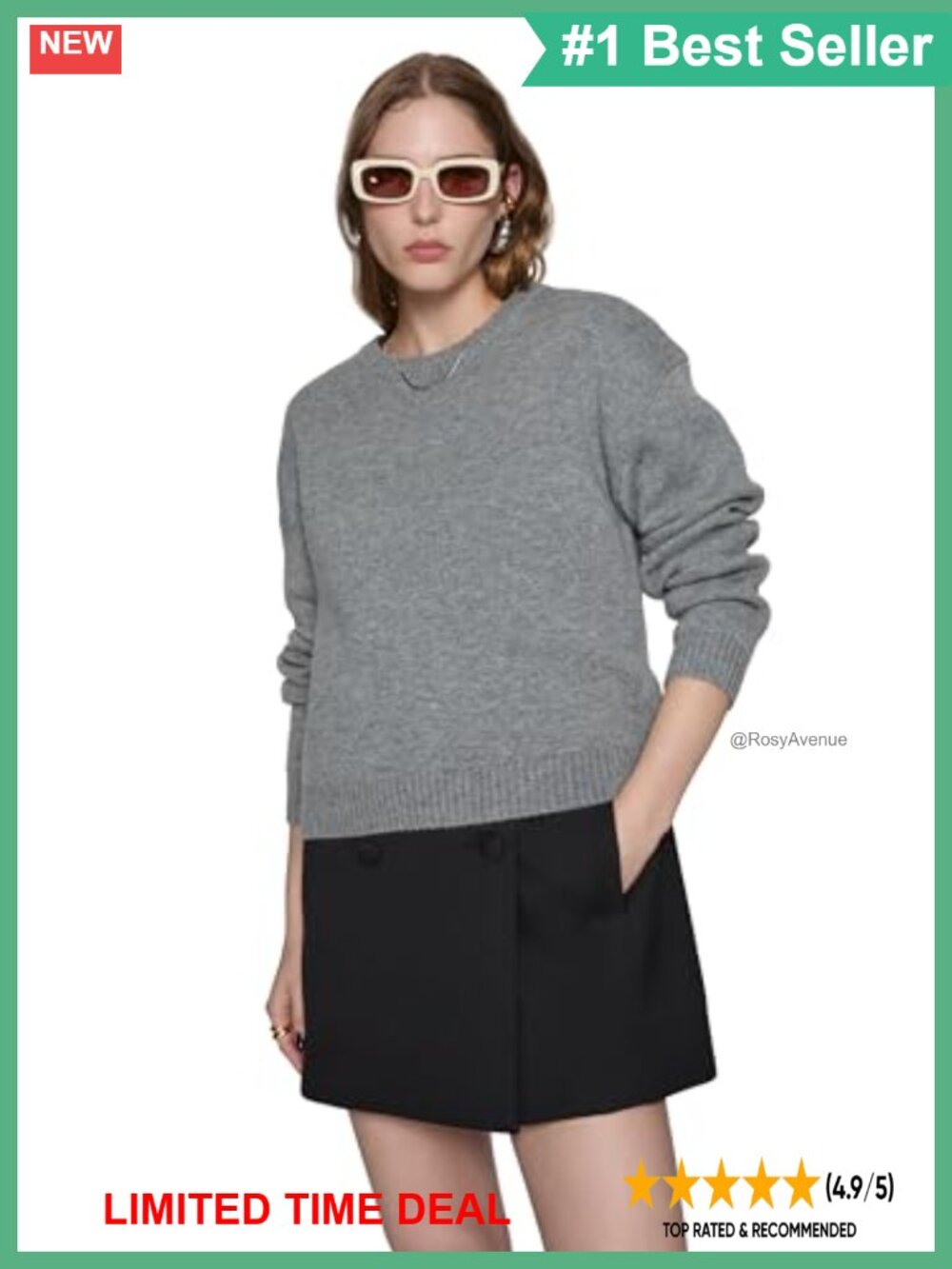 Oversized Extrafine Merino Wool Crewneck Sweater Pullover